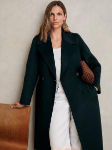 Двубортное пальто Petite Rene из шерстяной смеси со скрытыми швами Reiss, Green