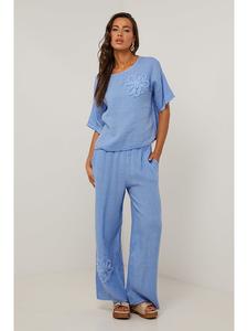 Тканевые брюки Le Monde du Lin, светло-синий