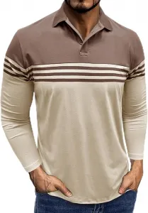 Рубашка-поло для мужчин, полоска, длинный рукав YSERB