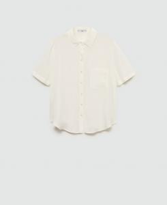 Женская рубашка с коротким рукавом MANGO, Off White