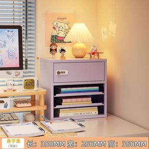 Yu Senyi Комод для рабочего стола, металлический, двухъярусный, с выдвижными ящиками, светло-фиолетовый