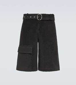 Вязаные крючком шорты из хлопковой смеси с низкой талией Jil Sander, черный