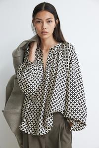 Блузка с объемными рукавами H&M, бежевый