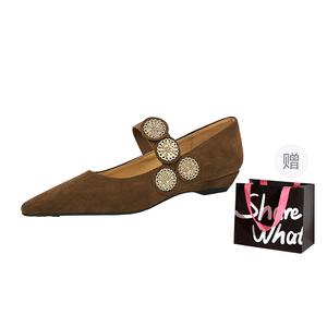 BIGTREE Туфли Мэри Джейн для женщин в темно-коричневом цвете с подарочной сумкой, цвет Dark Brown+Shopping Bag