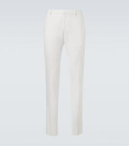 Узкие брюки из смесовой хлопковой ткани Zegna, белый