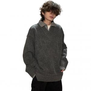 Вязаный комплект Unisex с V-образным вырезом Moderate Mock VanCamel, черный