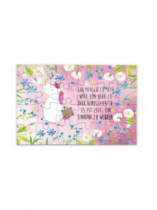 Mr. & Mrs. Panda Чемодан-пазл «Единорог» с надписью, пастельно-красного цвета