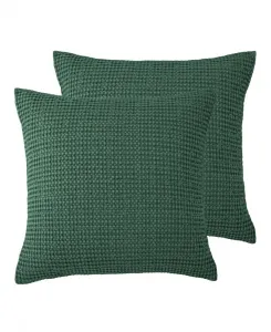Комплект из 2 подушек Mills Waffle, европейский стиль Levtex, зеленый