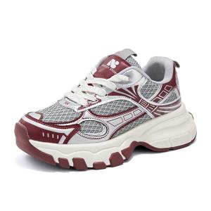 Кроссовки женские толстые низкие La Chapelle, цвет Burgundy