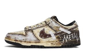 Nike Мужские низкие скейтбордные кроссовки Dunk REGO Hot Dog, Corrosion Wasteland с амортизацией, черный, бежевые и коричневый