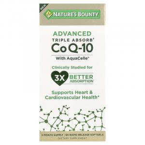 Nature's Bounty, Advanced Triple Absorb CoQ-10, 100 мг, 90 мягких таблеток с быстрым высвобождением