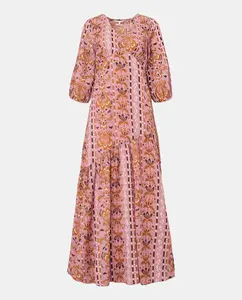 Длинное женское платье с принтом Southern Cotton, розовый