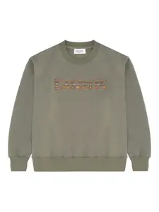 Свитшот с нашивкой-логотипом Laneus, зеленый