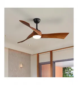 Современный потолочный вентилятор с тремя лопастями, черного цвета, 132 см, с подсветкой, пультом дистанционного управления и шестиступенчатой регулировкой скорости Sofucor