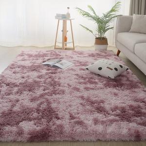 Budis Ковер 50х160 см для гостиной/спальни в стиле INS Nordic, утолщенный, с градиентом розовый-фиолетовый, техника тай-дай