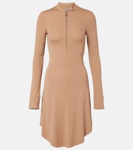 Мини-платье из крепового джерси в байкерском стиле Courrèges, Dune