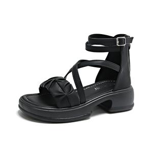 Puppytown Римские сандалии женские черные, цвет Black