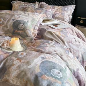 Jie Liya Комплект постельного белья 200x240 см, 100% хлопок, оранжевый