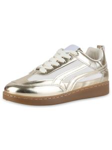 Кроссовки на шнуровке VAN HILL, золотой