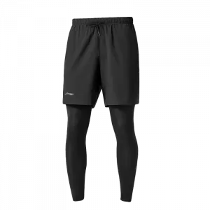 Мужские спортивные брюки Li Ning, черный fall winter two-piece set (черный shorts+черный fleece-lined pants)
