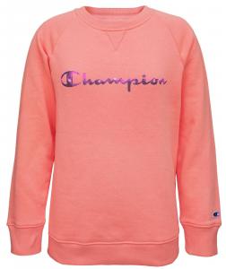 Детская флисовая толстовка Champion Fill Script, розовая, с эффектом тай-дай, хлопковая, GBO257