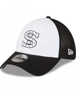 Мужская черно-белая кепка Chicago White Sox 2023 для тренировок на поле 39THIRTY Flex Hat New Era