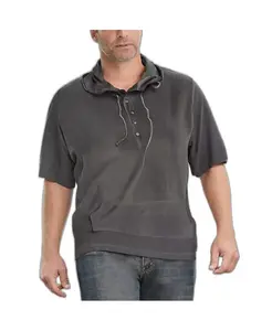 Большая и высокая марлевая толстовка с короткими рукавами KingSize, черный