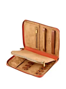 Ювелирный органайзер с молнией и заклепками Wolf, оранжевый