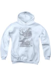 Батмен Карандаш Бэтаранг Молодежная Толстовка с Капюшоном Gildan, белый