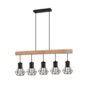 Подвесной светильник Novel, 104x13,6x140 см, натуральный/черный