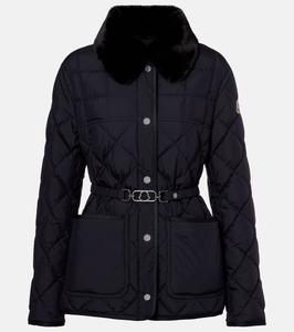 Пуховик Cygne с отделкой из искусственного меха Moncler, Blue Navy