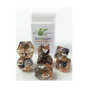 Многогранные игральные кости — лавовое поле, арка d4 с белыми цифрами (7), Game Dice - Diffusion (Role 4 Initiative)