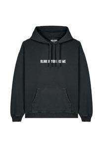 Толстовка BLINK IF YOU LIKE ME EMBROIDERY UNISEX VINTAGE - Hoodie Mira Paris, черный