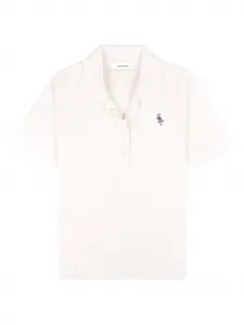 Рубашка-поло с логотипом SRC в рубчик Sporty & Rich, белый