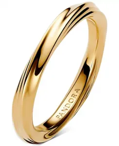 Витое кольцо с покрытием из 14-каратного золота Pandora, gold