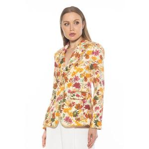 Женский приталенный блейзер с отделкой цепочкой Alexia Admor, цвет beige wildflowers