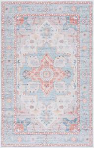 Ковер SAFAVIEH, 92 x 153 см,  моющийся коллекция Tucson, Turquoise & Rust, противоскользящий, идеален для помещений с высокой проходимостью: гостиная, прихожая, спальня (TSN913K-3)