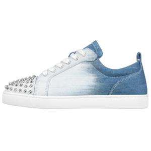 Спортивные кроссовки из денима с детализацией Spike Christian Louboutin