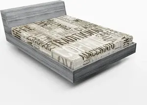 Простыня на резинке ABAKUHAUS Modern, деревянный фон с надписью Кофе, Эспрессо, Горячий шоколад, Капучино, 160 x 200 см, цвет: армейский зеленый, бежевый Abakuhaus