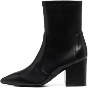 Женские ботильоны YDN с заостренным носком, эластичные, на среднем блочном каблуке, до середины голени, удобные для ходьбы, размеры 4-15 US, Black