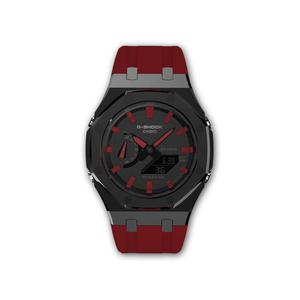 Часы Casio G-Shock Analog-Digital 2100 Series, арт. GA-2100-1A1, красный/черный/черно-красный