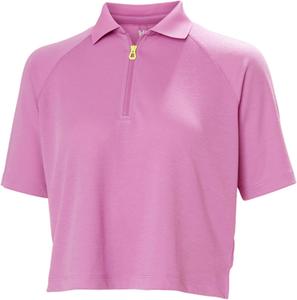 Helly-Hansen Inshore Zip Crop Polo - женская легкая спортивная одежда для активного отдыха, стильная влагоотводящая поло Helly Hansen, 089 Meta Pink