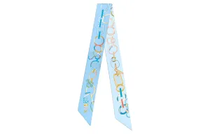 Шарф Twilly Do Re Boucles HERMES 2010-х годов, синий