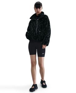 Женская уличная куртка с длинными рукавами и высоким ворсом Nike, Black