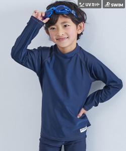 Футболка с длинными рукавами для защиты от УФ-излучения, рашгард для школьных купальников (весна/лето 2018) Devirock, цвет 001-Navy-Navy
