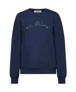 Толстовка с круглым вырезом и тисненым логотипом. Silvian Heach, синий