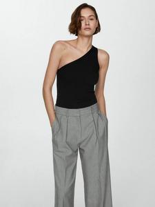 Асим топ с одним плечом из трикотажа Mango, Black