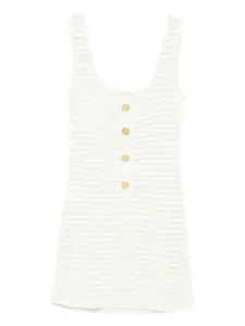 Мини-платье крючком Siflag с пуговицами спереди Le Kasha, белый