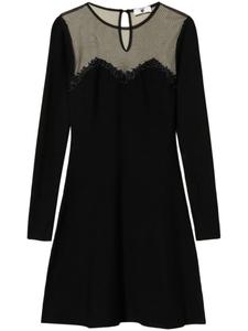 Мини-платье с вышитыми деталями TWINSET, черный