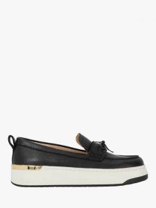 Гладкие кожаные лоферы на платформе Dune London, Black